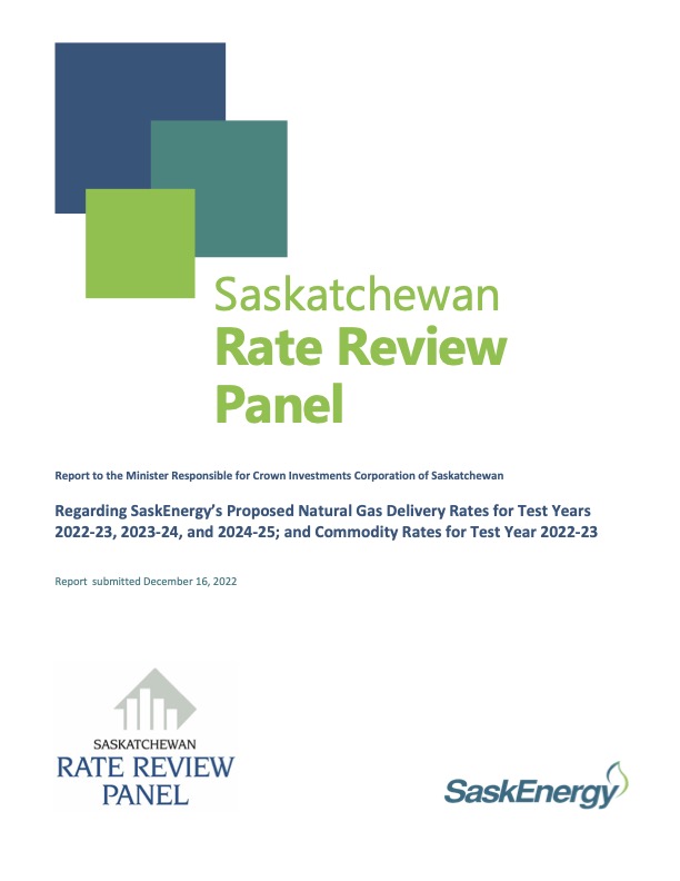 SaskEnergy 2022 Delivery and Commodity Rate Application Cover