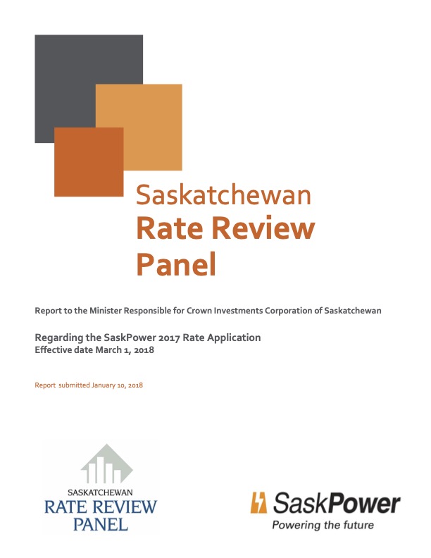 SaskPower 2018 Rate Application Cover